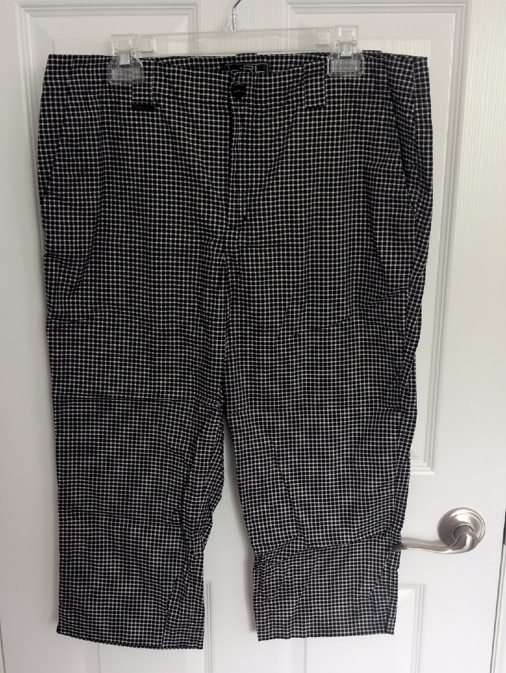 Ralph Lauren Black & White Plaid Active Capris - 14